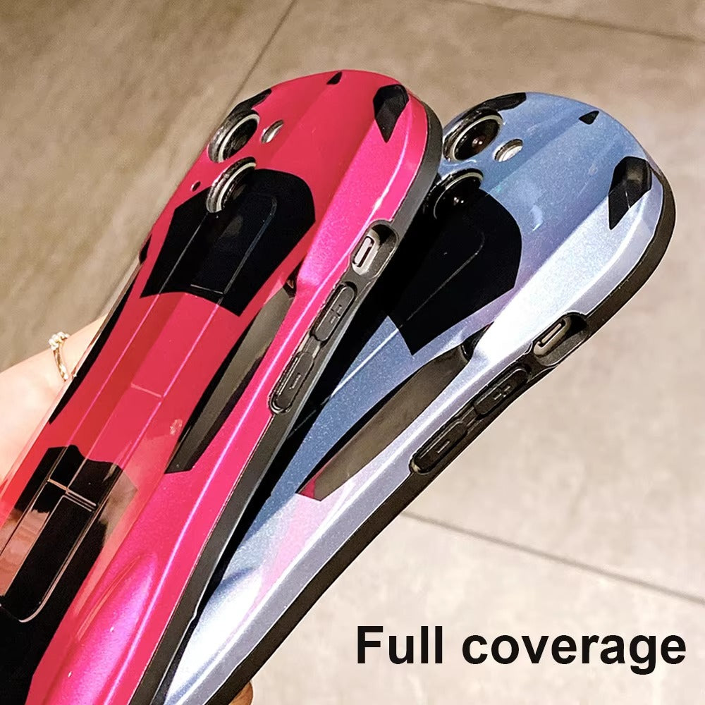 Luxury Apple iPhone Case, MagSafe Compatible, Camera Lens and Screen Protection, Ultra Thin, Shockproof, Magnetic, Full All Around Protection, 3D Sports Car Soft Cover