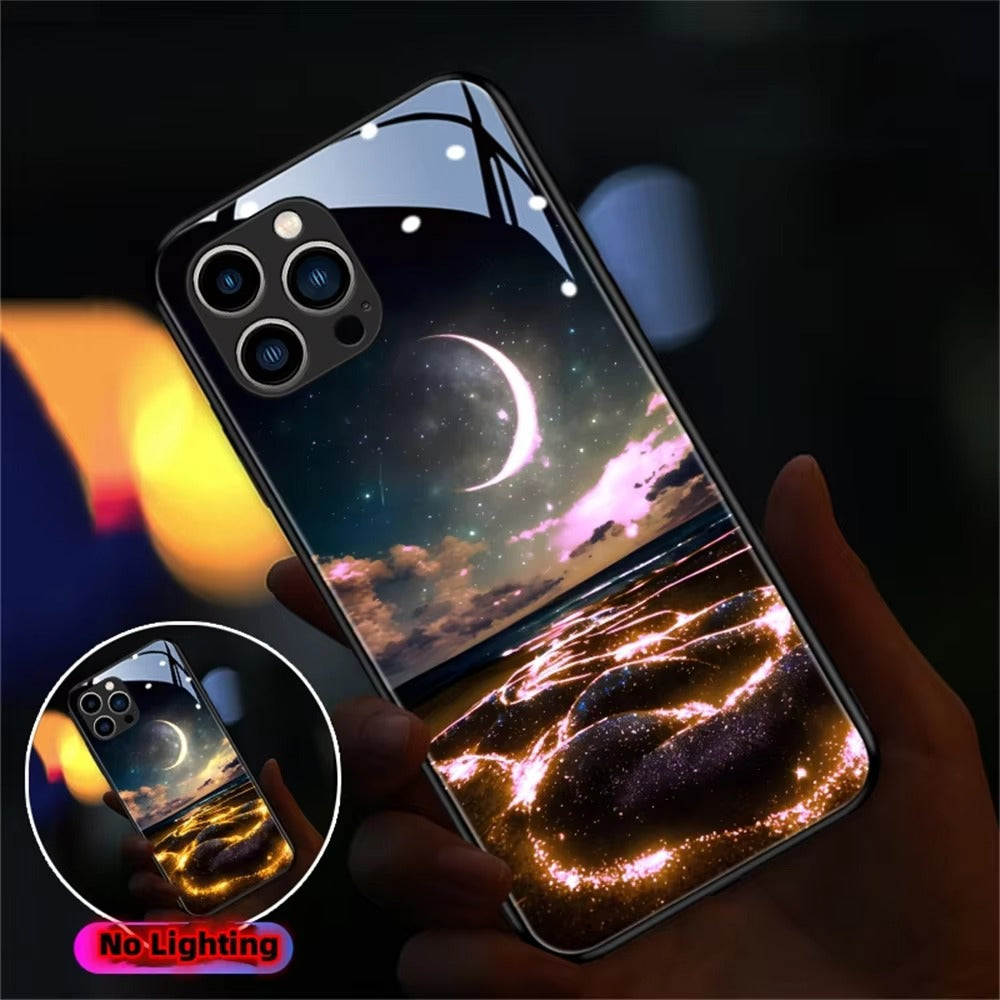Premium Apple iPhone Case, MagSafe Compatible, Camera Lens and Screen Protection, Ultra Thin, Shockproof, Magnetic, Full All Around Protection, Starry Sky LED Glass Cover