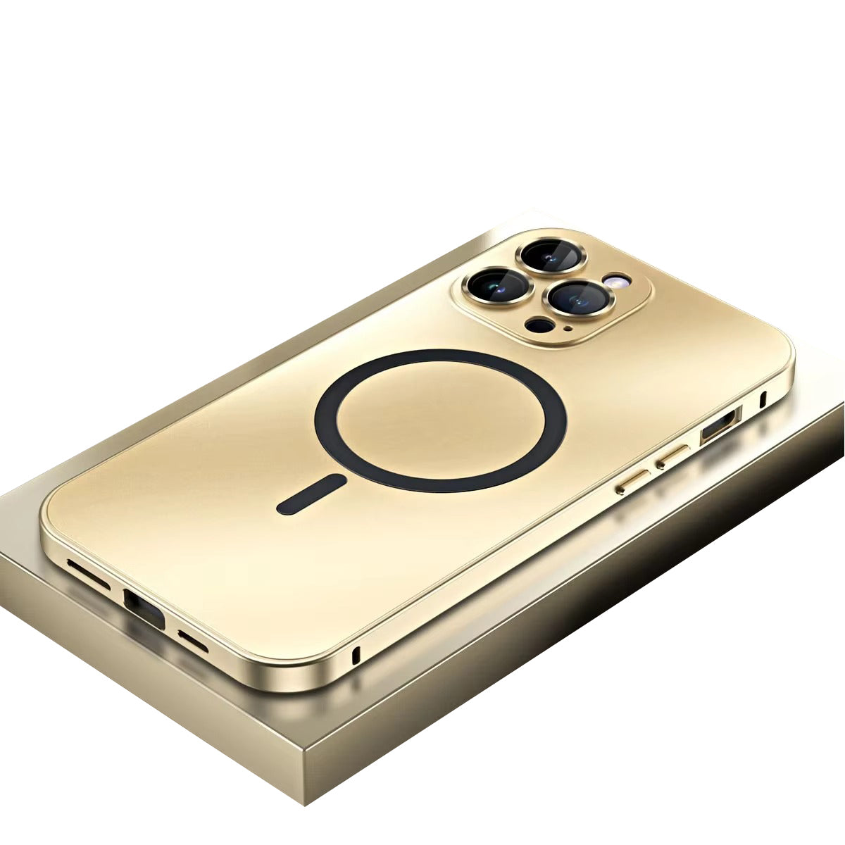 Luxury Apple iPhone Case, MagSafe Compatible, Camera Lens & Screen Protection, Ultra Thin, Shockproof, Magnetic Full All Around Cover – Metal Frame Case with Aluminum PC Back Panel for Sleek Durable Protection