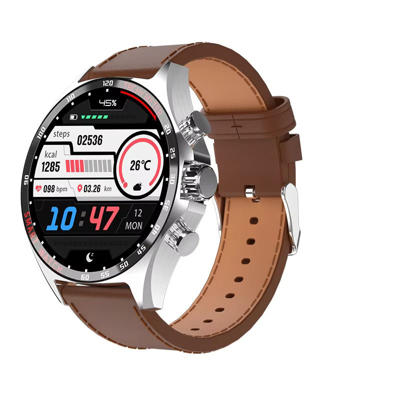 Robust Outdoor Smartwatch for iPhone – NFC Access Control, GPS Positioning, Compass, 400mAh Battery, IP68 Waterproof 
