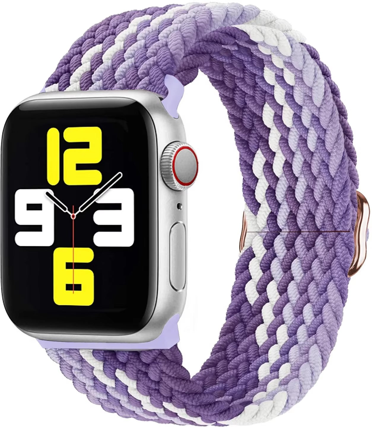 Premium Nylon Braided Solo Loop for Apple Watch – Adjustable Elastic Strap, Breathable Band for 40mm to 46mm Apple 