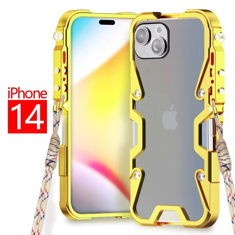 Luxury Apple iPhone Case, MagSafe Compatible, Camera Lens and Screen Protection, Ultra Thin, Shockproof, Magnetic, Full All Around Protection, Handmade Skull Metal Cover