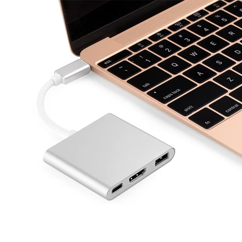 High Quality 3-in-1 USB-C HubUSB 3.0 Splitter, Multiport Docking Station for MacBook, Laptop, Tablet, and USB-C Devices