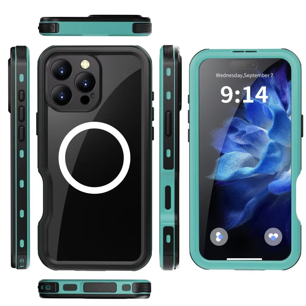 Premium Apple iPhone Case MagSafe Compatible, Camera Lens & Screen Protection, Cover with IP68 Waterproof TPU Armor