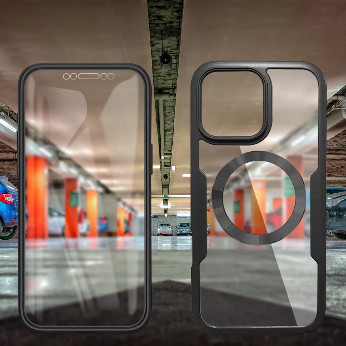 Luxury Apple iPhone Case MagSafe Compatible Ultra Thin Magnetic  All Around Protection Cover with Double Touch Clear Design