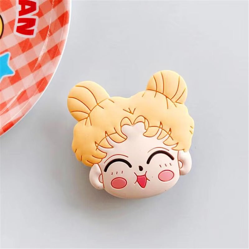 Cute Cartoon Mouse Phone Ring Holder – Rotatable Silicone Finger Grip Stand for Smartphones, Foldable Socket Kickstand, Universal Lazy Bracket Mount