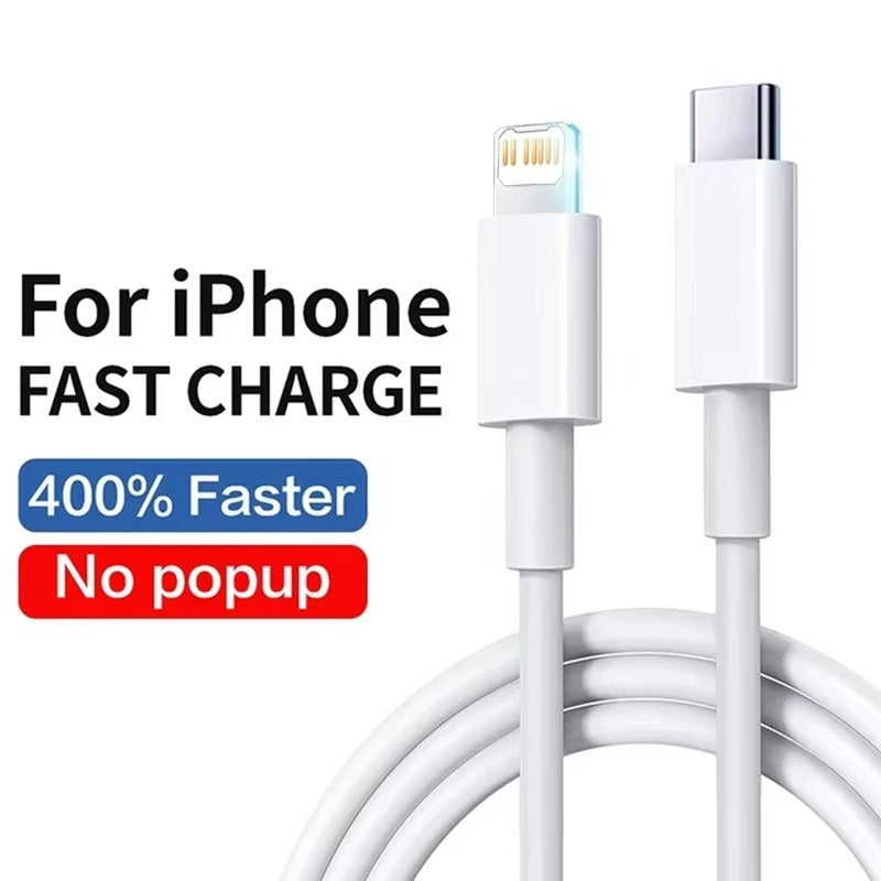 High-Speed PD 20W Fast Charging Cable for iPhone – USB-C to Lightning, 2.4A, Low-Temp Quick Charge, Durable Nylon Wire, 1M/2M, Data Sync Cord