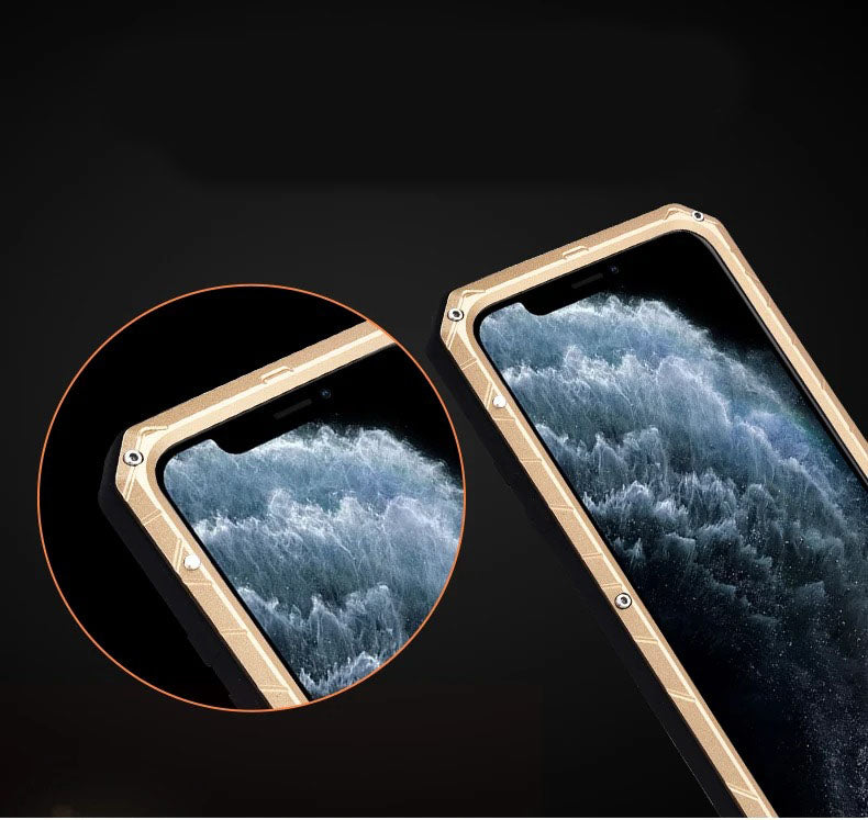 Luxury Apple iPhone Case, MagSafe Compatible, Camera Lens & Screen Protection, Ultra Thin, Shockproof, Magnetic Full All Around Cover – Aluminum Metal & Silicone Case with Dirt-Resistant Shockproof Design