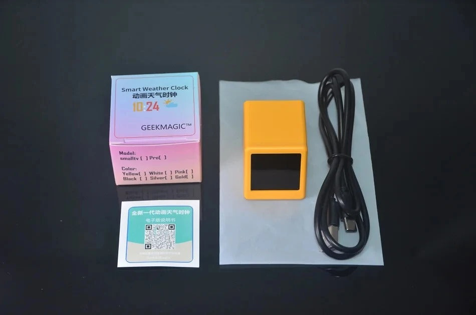 Premium Creative Smart WiFi Desktop Clock for iPhone –Mini Weather Display with Cute Animations, Electronic Photo Frame