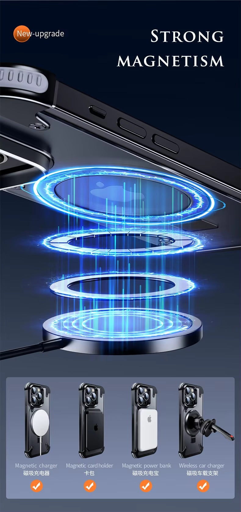 Luxury Edgeless Apple iPhone Case, MagSafe Compatible, Ultra Thin Magnetic  Metal Frame and Aluminum Kickstand