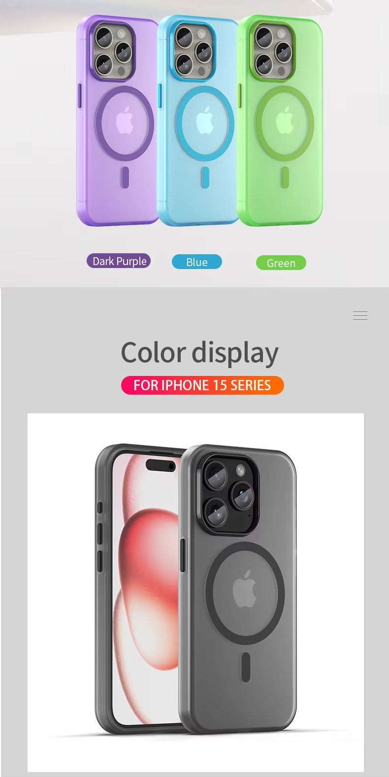 Luxury Apple iPhone Case, MagSafe Compatible, Camera Lens & Screen Protection, Ultra Thin, Shockproof, Magnetic Full All Around Cover – Matte TPU Bumper Case with Wireless Charging Support & Magnetic Snap Fit