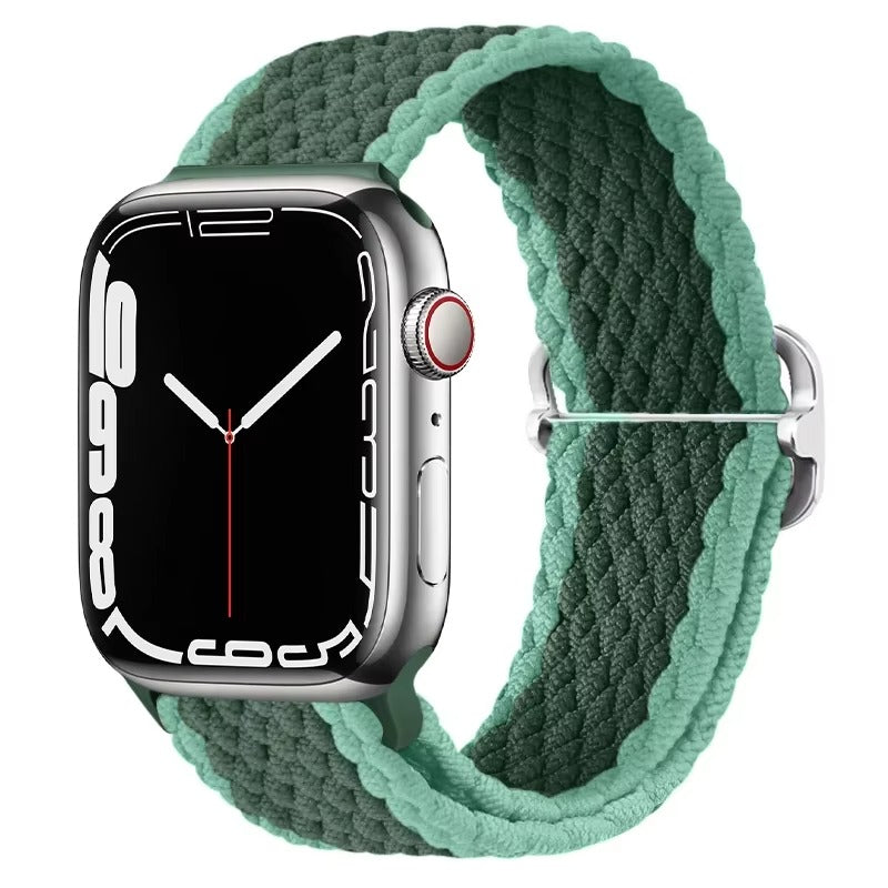 Premium Nylon Braided Solo Loop for Apple Watch – Adjustable Elastic Strap, Breathable Band for 40mm to 46mm Apple 