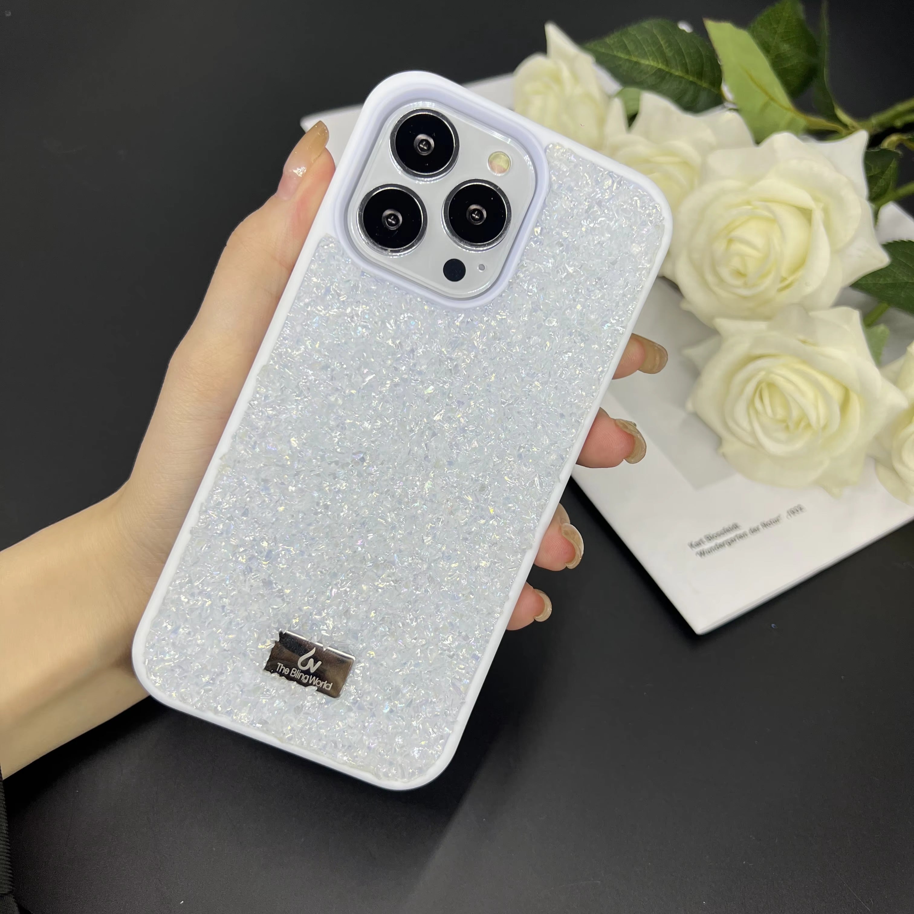 Luxury Apple iPhone Case, MagSafe Compatible, Camera Lens & Screen Protection, Ultra Thin, Shockproof, Magnetic Full All Around Cover – Bling Crystal Diamond Encrusted Case with Flash Drill Design for Elegant Style