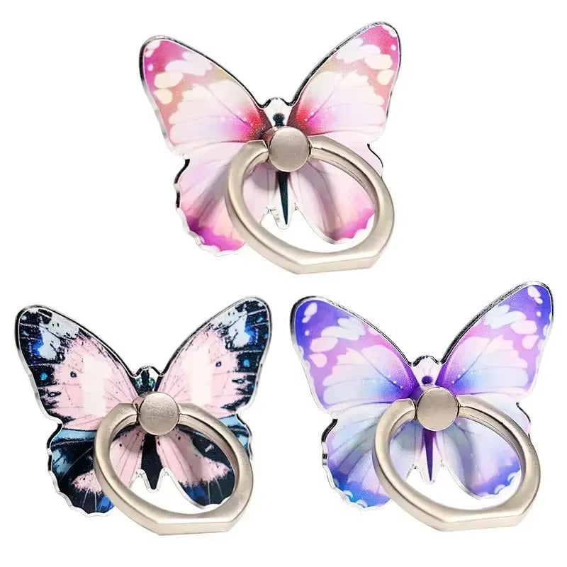 Premium, Cute Cartoon Butterfly Phone Ring Holder , Decorative Mobile Phone Buckle for Smartphones and Accessories