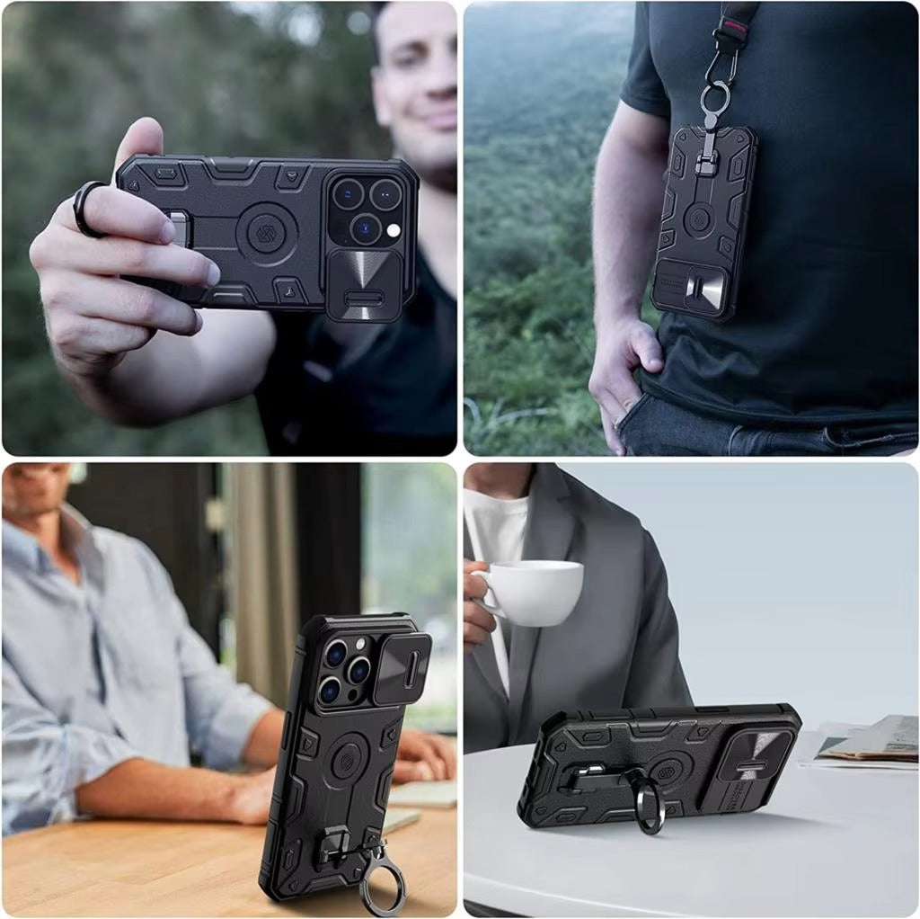 Premium Apple iPhone Case, MagSafe Compatible, Camera Lens & Screen Protection, Ultra Thin, Shockproof, Magnetic Full All Around Cover – Heavy Duty Hard PC Case with Slide Camera Cover & Built-In Kickstand