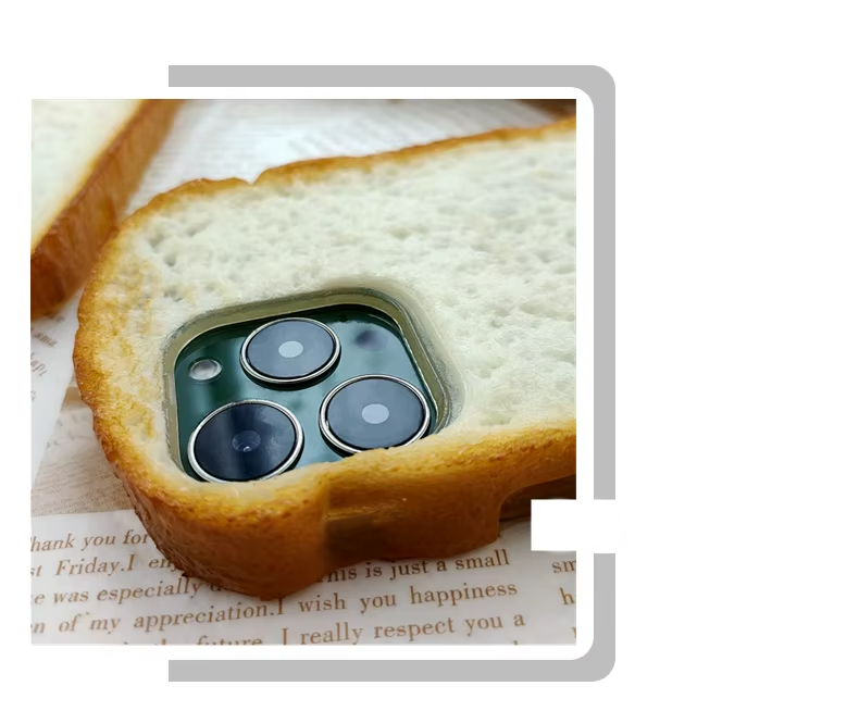 Premium Apple iPhone Case, MagSafe Compatible, Camera Lens and Screen Protection, Ultra Thin, Shockproof, Magnetic, Full All Around Protection, 3D Toast Bread Soft Cover