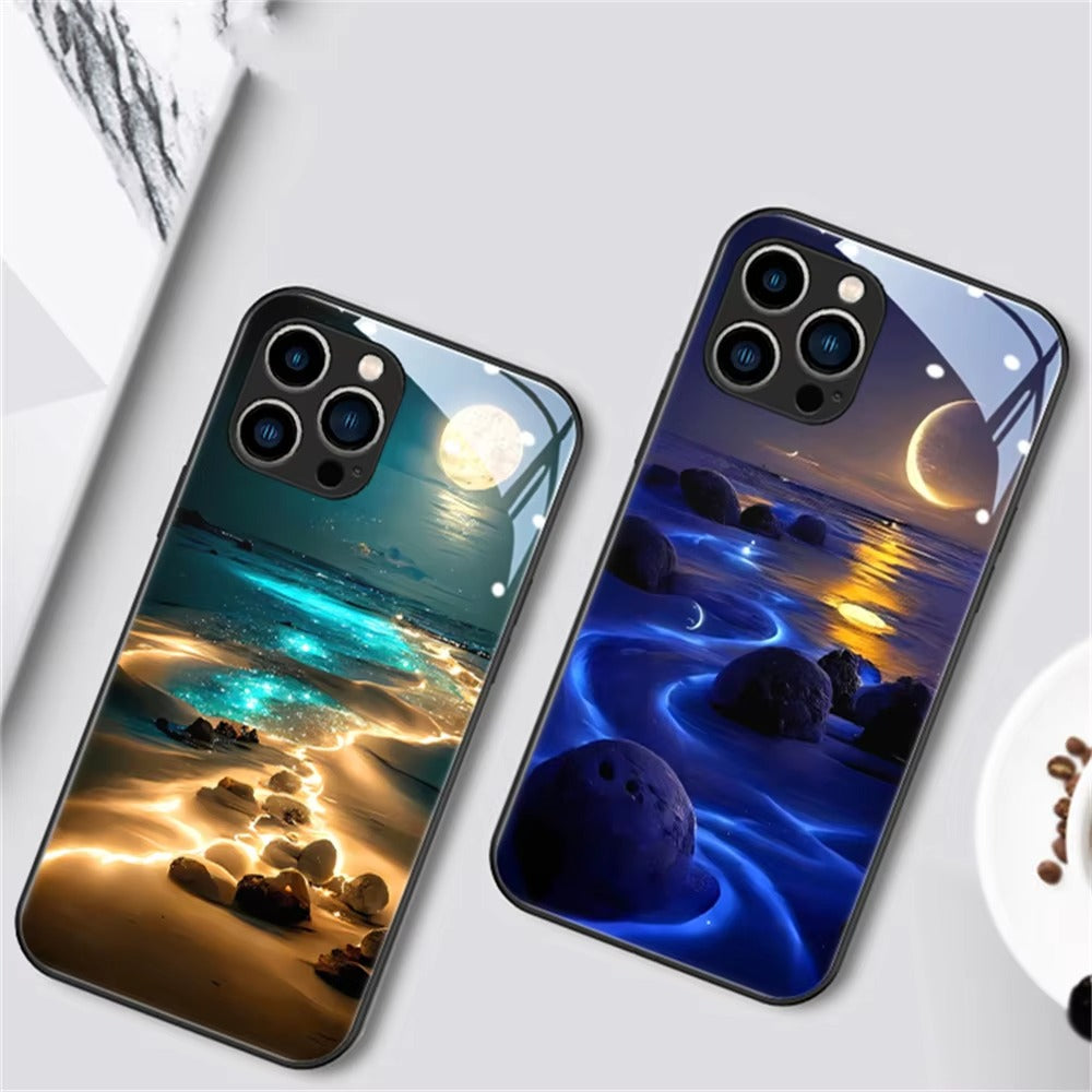 Premium Apple iPhone Case, MagSafe Compatible, Camera Lens and Screen Protection, Ultra Thin, Shockproof, Magnetic, Full All Around Protection, Starry Sky LED Glass Cover