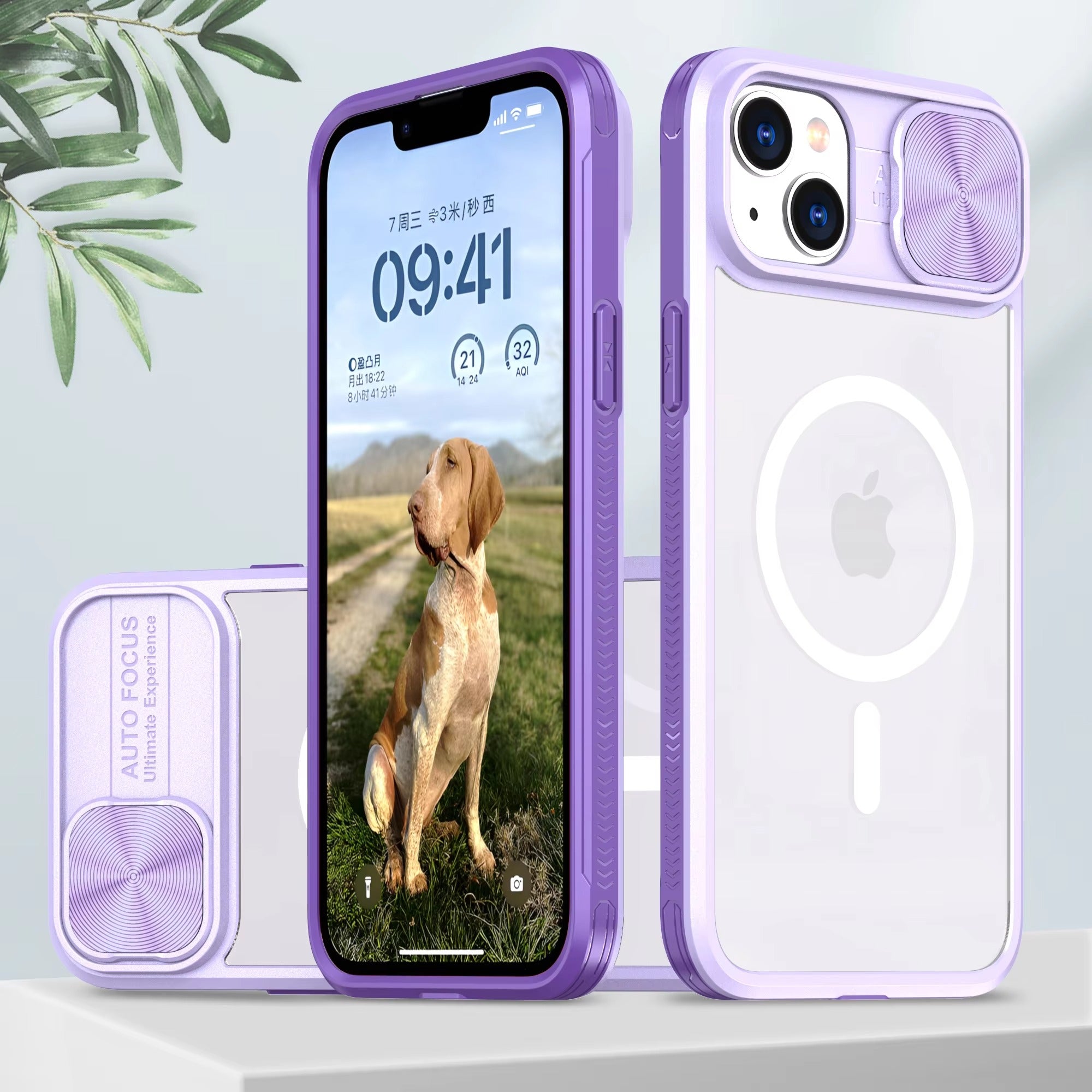 Premium Apple iPhone Case MagSafe Compatible, Camera Lens & Screen Protection,  Cover with Slide Lens & Clear Acrylic Back