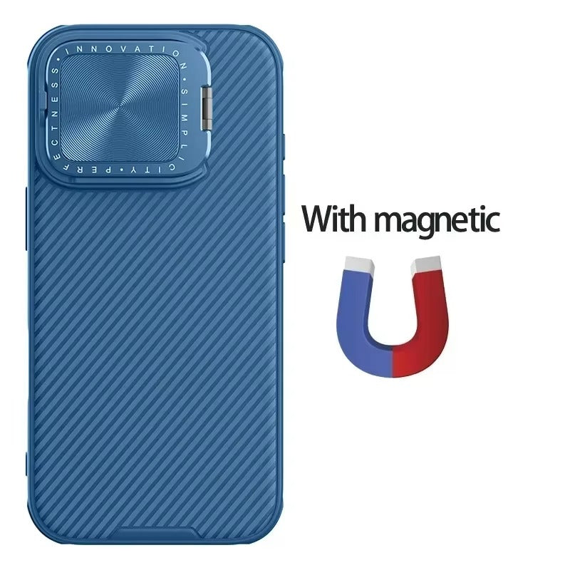 Premium Apple iPhone Case  Ultra Thin Shockproof Magnetic Full All Around Protection Cover with Slide Camera Stand Bracket