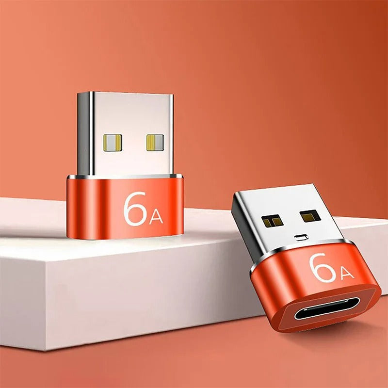 High Quality USB to Type-C Charger Adapter – 2PCS OTG Converter for iPhone, Plug & Play, Data Sync 480Mbps, Aluminum Alloy, Universal Type-C Compatibility