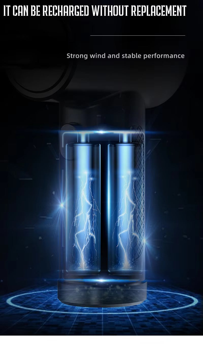 Powerful, Cordless, Compressed Air Duster for Computer, Air Blower with LED Light, for PC, Keyboard, Crumbs, Laptop, Car, Cleaning, Reusable, Portable