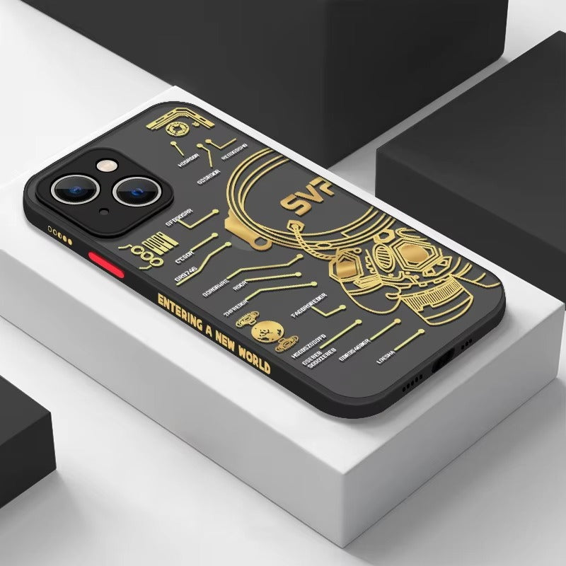 Robust Apple iPhone Case, MagSafe Compatible, Ultra Thin Screen Protection, Acrylic Matte Shell Featuring Astronaut Art