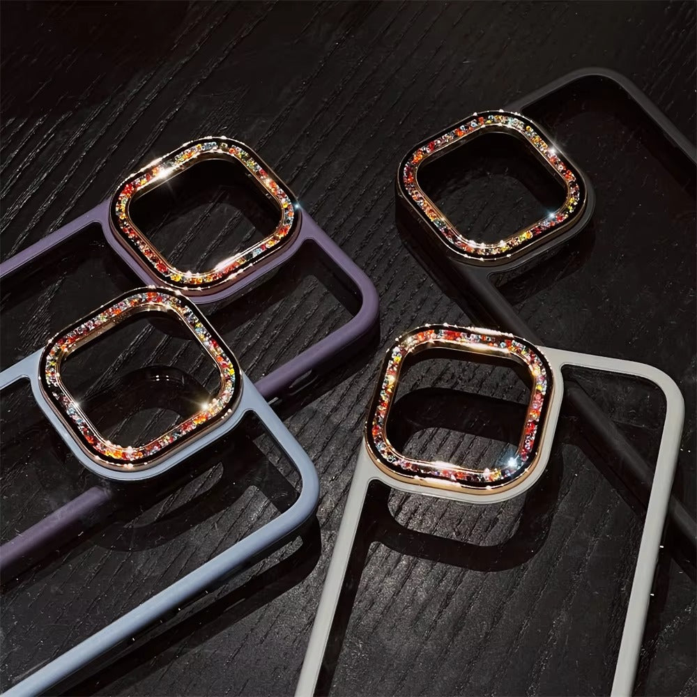 Luxury Apple iPhone Case, MagSafe Compatible, Camera Lens & Screen Protection, Ultra Thin, Shockproof, Magnetic Full All Around Cover – Glitter Diamond Transparent Armor Case with Enhanced Camera Protection