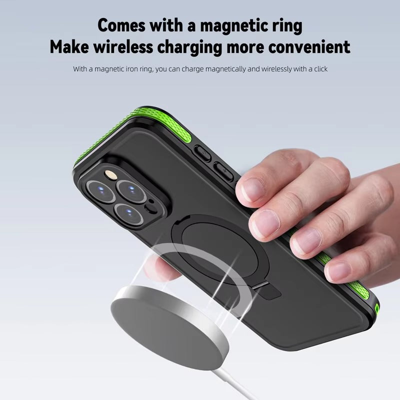 Robust Apple iPhone Case MagSafe Compatible, Camera Lens & Screen Protection,  Cover with IP68 Waterproof Stand Design