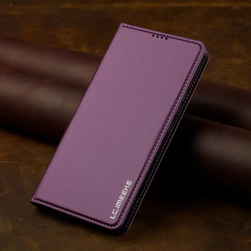 Luxury Apple iPhone Case, MagSafe Compatible, Camera Lens and Screen Protection, Ultra Thin, Shockproof, Magnetic, Full All Around Protection, Leather Flip Magnetic Cover