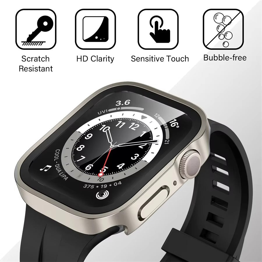 High Quality Tempered Glass Case for Apple Watch – Full Coverage Display Protector Film for 40mm to 45mm Smartwatches