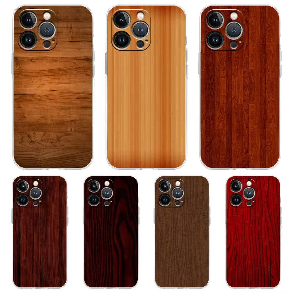 Premium Apple iPhone Case, MagSafe Compatible, Camera Lens and Screen Protection, Ultra Thin, Shockproof, Magnetic, Full All Around Protection, Carved Wood Soft Cover
