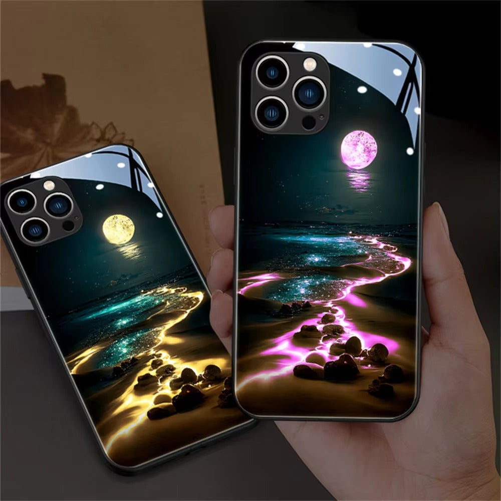 Premium Apple iPhone Case, MagSafe Compatible, Camera Lens and Screen Protection, Ultra Thin, Shockproof, Magnetic, Full All Around Protection, Starry Sky LED Glass Cover