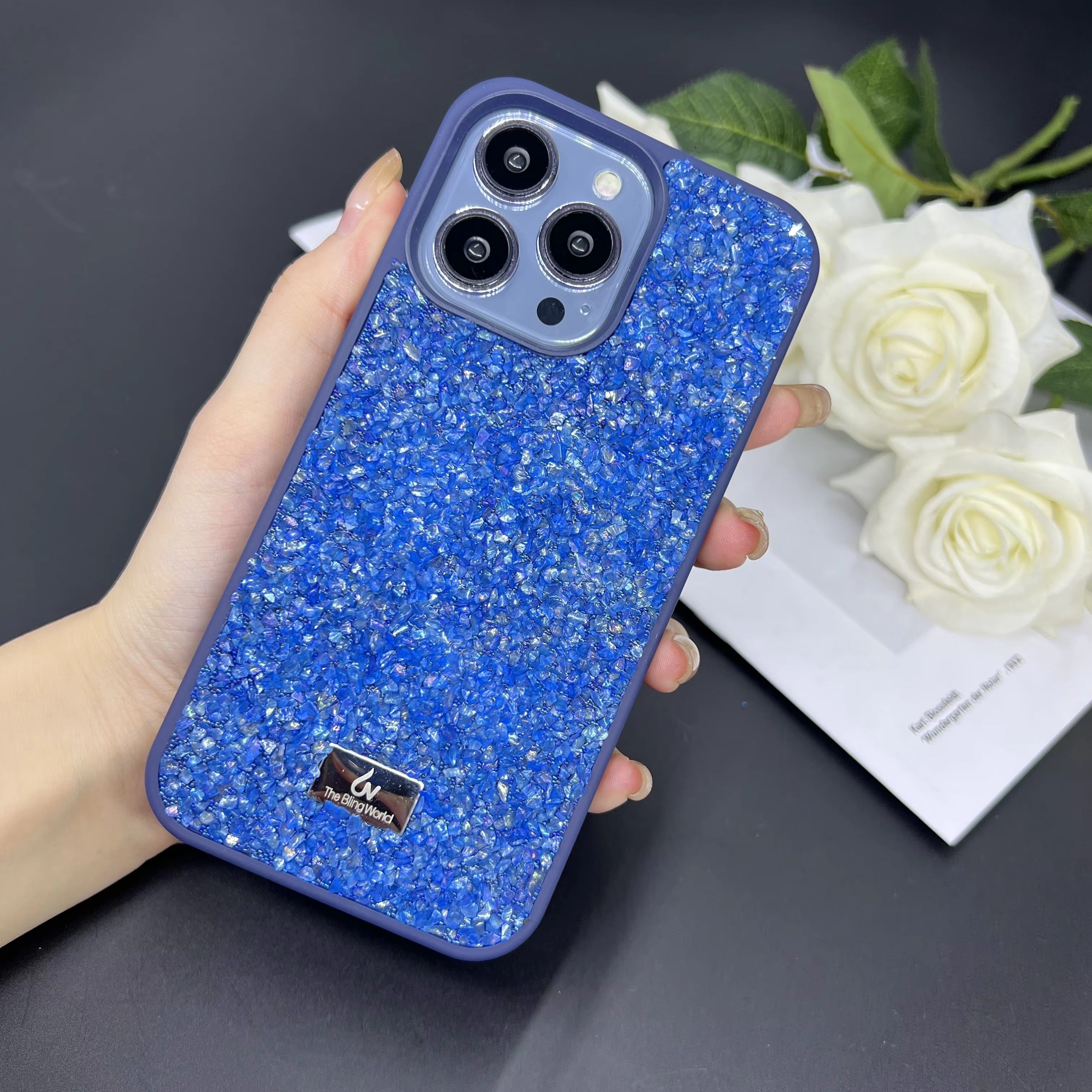 Luxury Apple iPhone Case, MagSafe Compatible, Camera Lens & Screen Protection, Ultra Thin, Shockproof, Magnetic Full All Around Cover – Bling Crystal Diamond Encrusted Case with Flash Drill Design for Elegant Style
