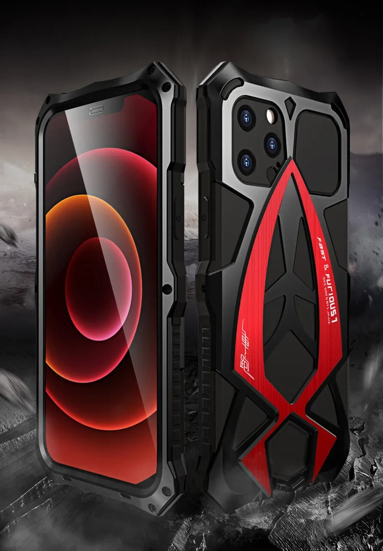 Robust Apple iPhone Case, MagSafe Compatible, Camera Lens & Screen Protection, Ultra Thin, Shockproof, Magnetic Full All Around Cover – 360° Full-Dome Armor Metal Case with Aluminum Bumper & Hybrid Rugged Protection