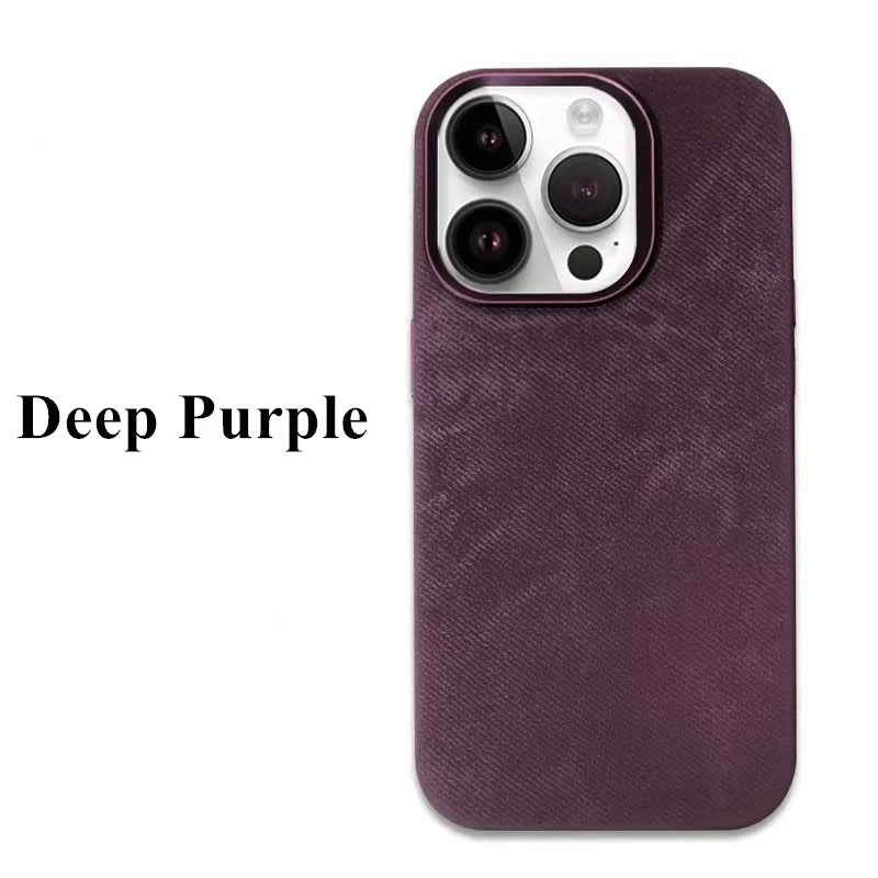 Premium Apple iPhone Case MagSafe Compatible, Camera Lens & Screen Protection, Ultra Thin Shockproof Magnetic Full All Around Protection Cover with Fiber Leather Back