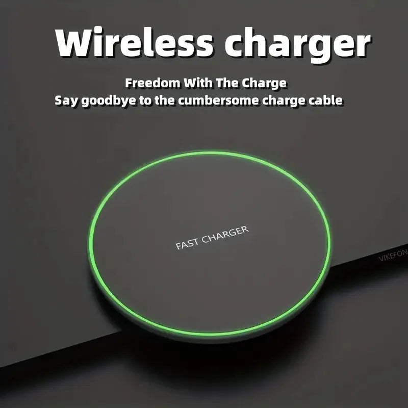 Premium 30W Wireless Charging Pad – Fast Induction Charger with Type C Connector, LED Indicator, Compatible with Apple iPhone, AirPods, iOS & Android Devices