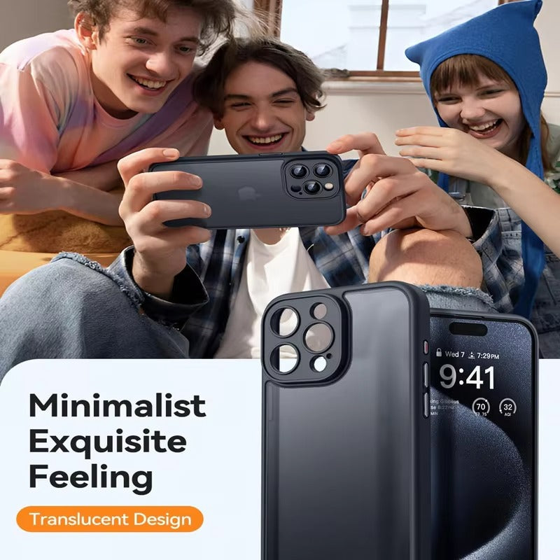 Robust Apple iPhone Case, MagSafe Compatible, Camera Lens & Screen Protection, Ultra Thin, Shockproof, Magnetic Full All Around Cover – Matte Armor Case with Clear Silicone Edges & Hard PC Back for Durable Protection