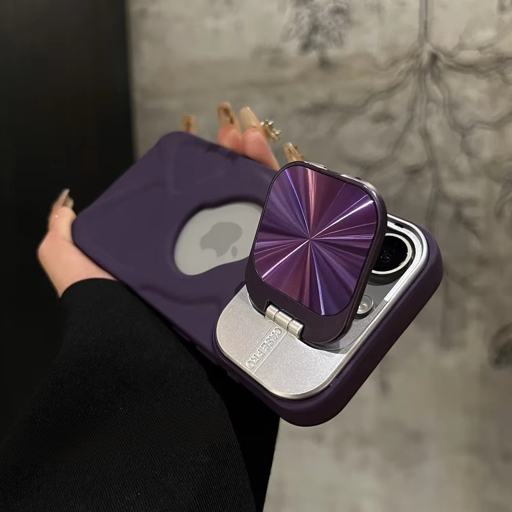 Luxury Apple iPhone Case  Ultra Thin Shockproof Magnetic Full All Around Protection Cover with Matte Bracket & Logo Window