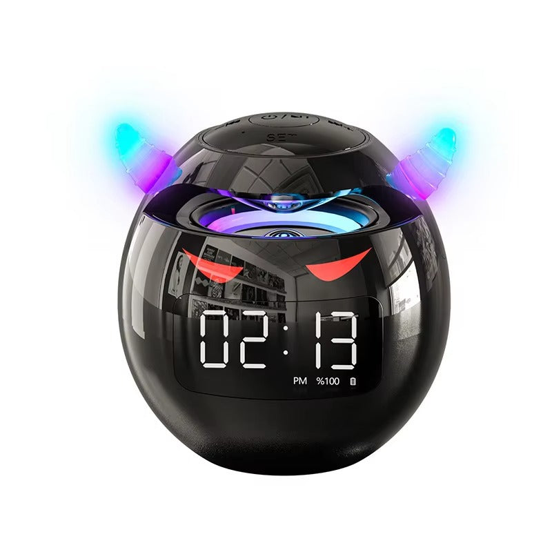 Cute Bluetooth Alarm Clock Speaker with LED Display – Dual Alarms, TF Card Slot, HiFi Sound, Colorful Night Light, Portable Digital Clock for Kids Room Decor