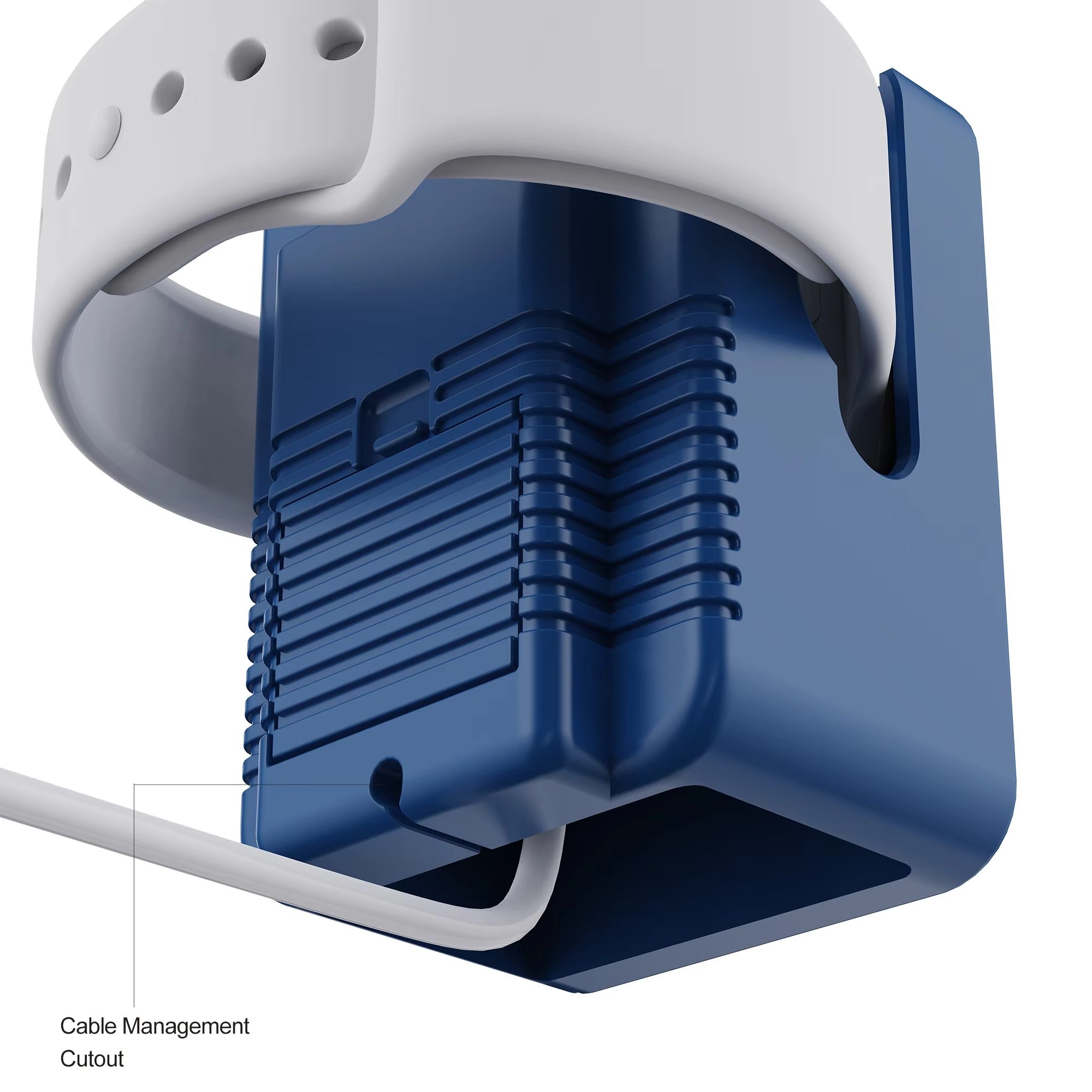 Premium Retro Charging Stand for Smartwatch – Desktop Silicone Dock Holder with Cable Slot, Nightstand Mode Compatible 