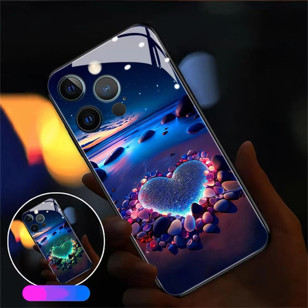 Premium Apple iPhone Case, MagSafe Compatible, Camera Lens and Screen Protection, Ultra Thin, Shockproof, Magnetic, Full All Around Protection, Heart LED Light Cover