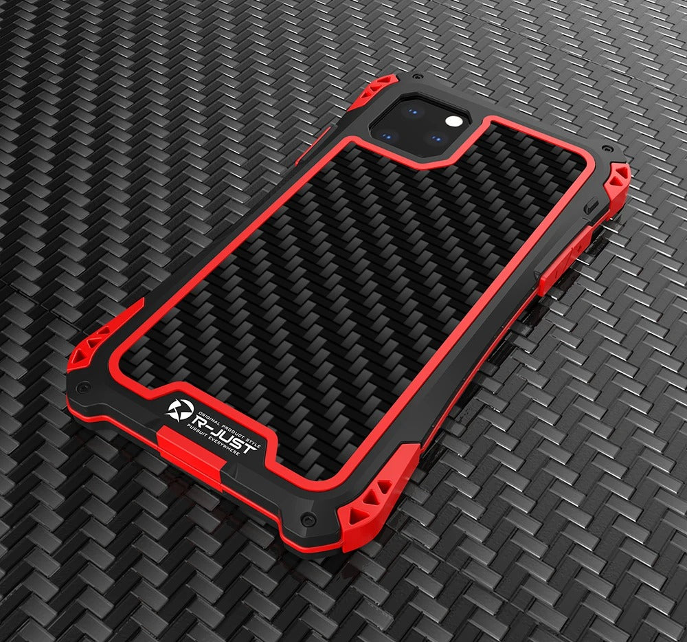 Robust Apple iPhone Case, MagSafe Compatible, Camera Lens & Screen Protection, Ultra Thin, Shockproof, Magnetic Full All Around Cover – Hard Metal Armor Case with Aluminum Alloy & TPU Silicone Shockproof Design