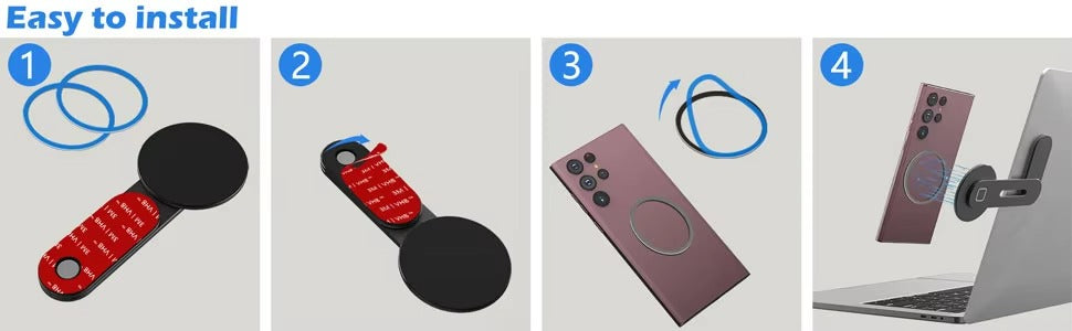 Premium, Magnetic Laptop Phone Holder Slim, Foldable, Adjustable Mount for Computer Monitor Side Compatible with Apple iPhone