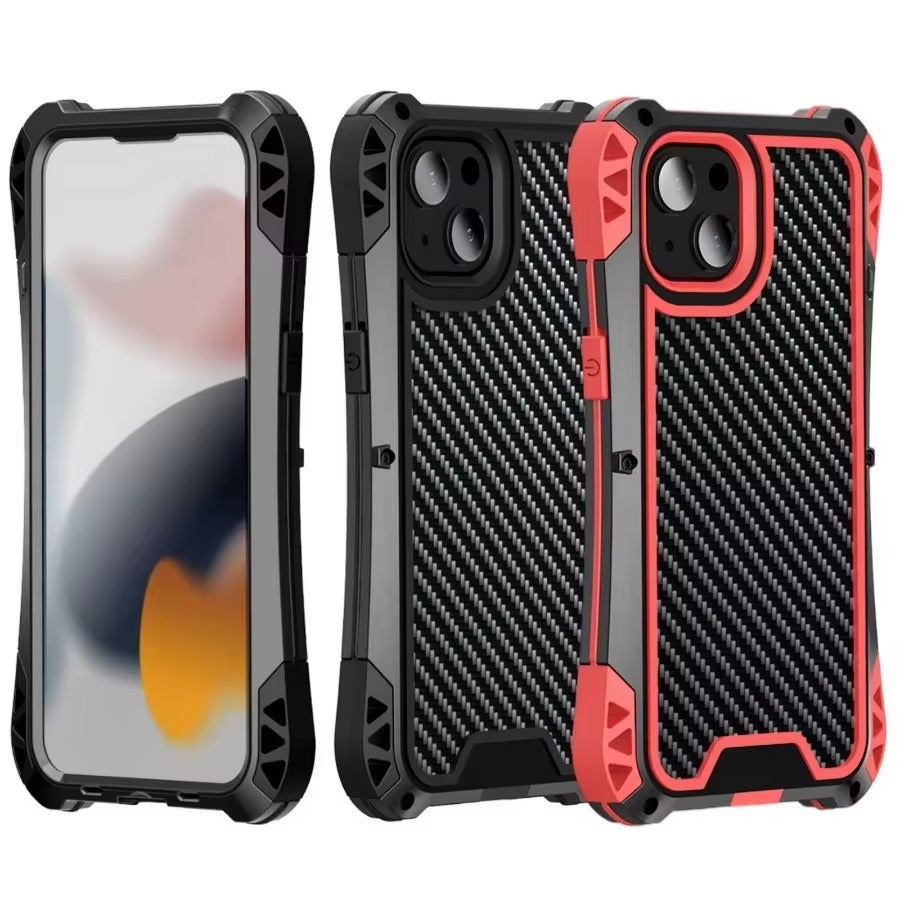 Robust Apple iPhone Case, MagSafe Compatible, Camera Lens & Screen Protection, Ultra Thin, Shockproof, Magnetic Full All Around Cover – Hard Metal Armor Case with Aluminum Alloy & TPU Silicone Shockproof Design