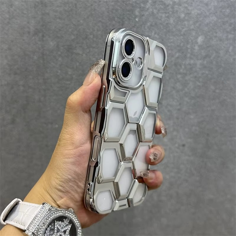 Luxury Apple iPhone Case, MagSafe Compatible, Camera Lens & Screen Protection, Ultra Thin, Shockproof, Magnetic Full All Around Cover – Clear Electroplated TPU Case with Football Design & Wrist Hand Chain