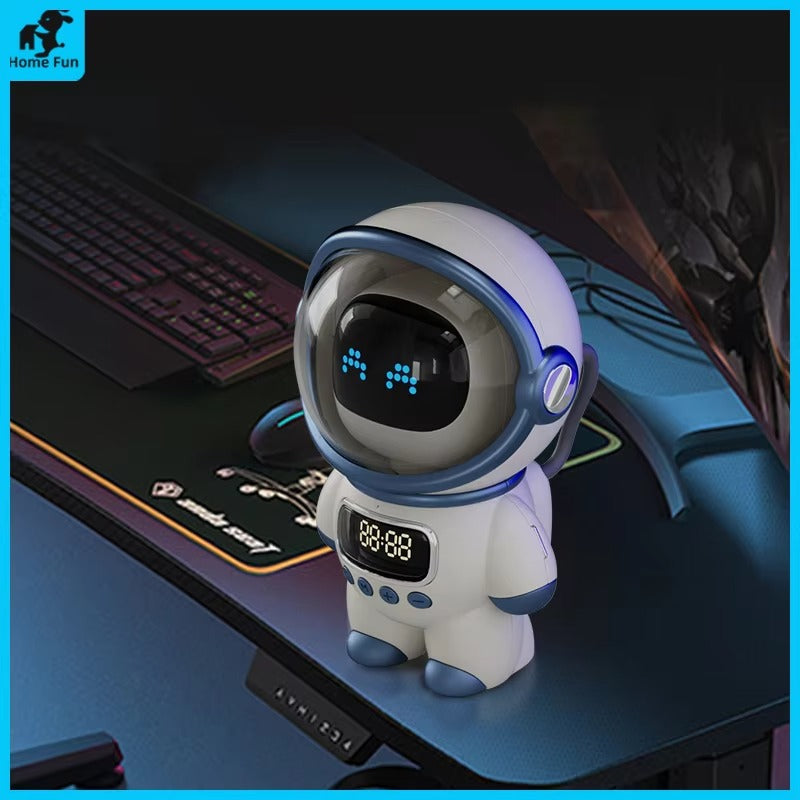 Premium Bluetooth Speaker with Smart Alarm Clock for iPhone – Astronaut Design with FM Radio, Custom Night Light