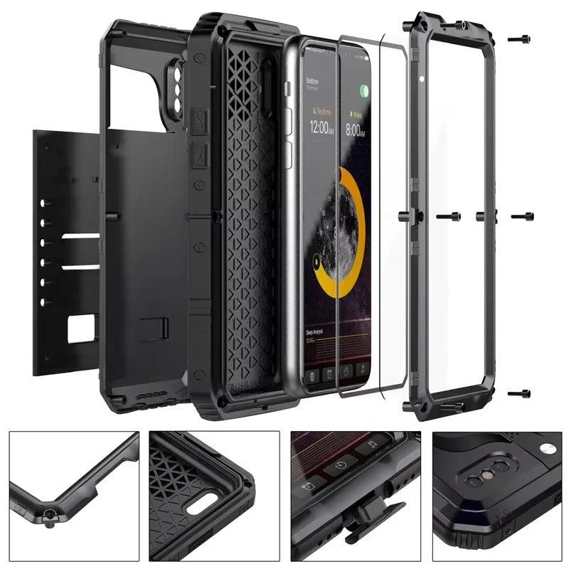Robust Apple iPhone Case MagSafe Compatible, Camera Lens & Screen Protection, Cover with IP68 Heavy Duty Metal Armor