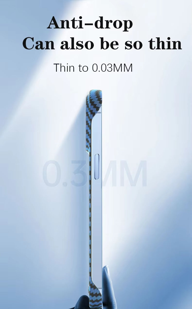 Luxury Carbon Fiber Apple iPhone Case, MagSafe Compatible Ultra Thin Magnetic Wireless Charging Support and Slim Frame Design