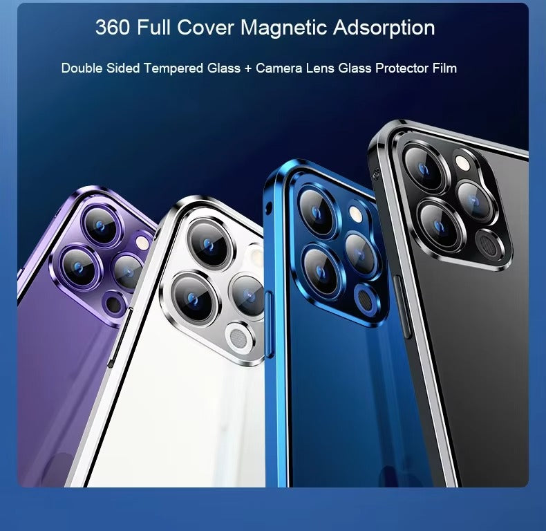 High Quality Apple iPhone Case Compatible, Camera & Screen Protection, Ultra Thin Magnetic Full All Around Protection Cover 
