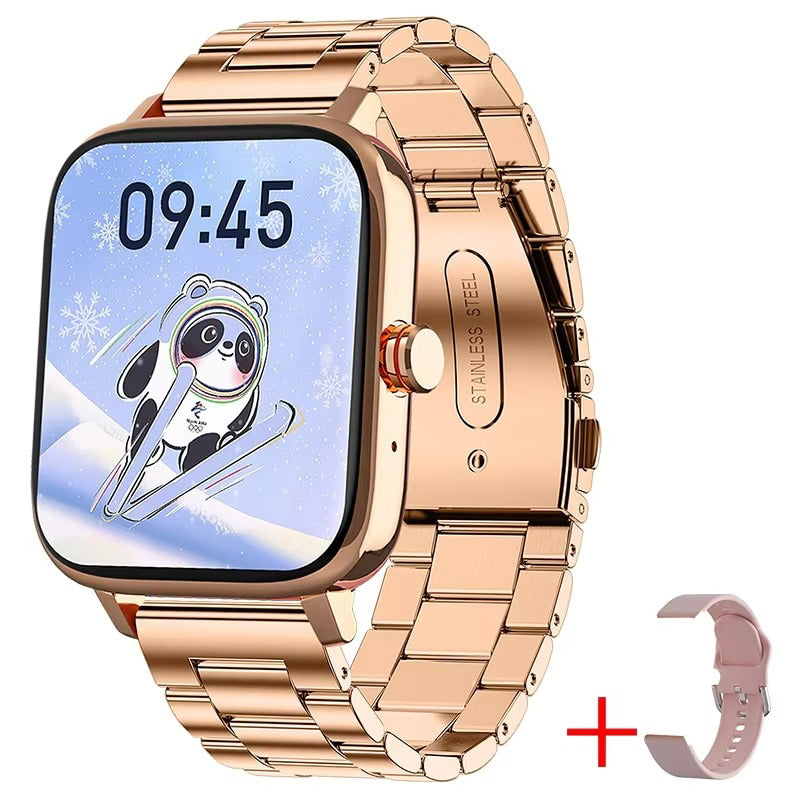 Premium Smartwatch for iPhone – Custom Dial Bluetooth Watch for Men & Women, Full Touchscreen Fitness Bracelet with Waterproof 